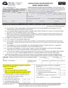 RMS CODE 995 APPLICATION FOR RETROACTIVE HOME OWNER GRANT