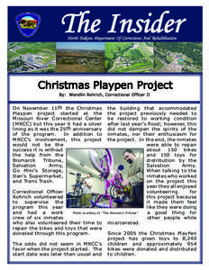 The Insider North Dakota Department Of Corrections And Rehabilitation Christmas Playpen Project By: Wendlin Rohrich, Correctional Officer II