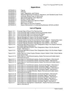 Ring of Fire Proposed RMP and Final EIS; Volume 3 Table of Contents