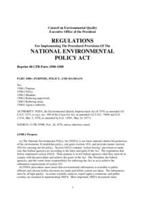 Prediction / National Environmental Policy Act / Environmental impact assessment / Environmental impact statement / United States Environmental Protection Agency / Council on Environmental Quality / Environmental quality / California Environmental Quality Act / Baltimore Gas & Elec. Co. v. Natural Resources Defense Council /  Inc. / Impact assessment / Environment / Earth