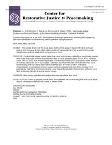 Restorative justice / Philosophy / Crime / Criminal law / Community court / Lawrence W. Sherman / Ethics / Criminology / Justice