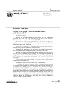 United Nations Security Council Resolution 986 / Oil-for-Food Programme / United Nations Security Council Resolution / Asia / Iraq and weapons of mass destruction / Iraq