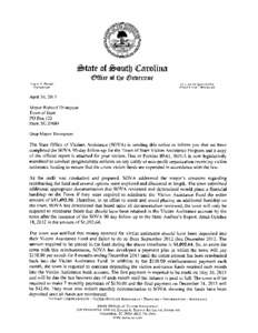 Office of the Governor State Office of Victim Assistance November 6, 2012  Programmatic Review of