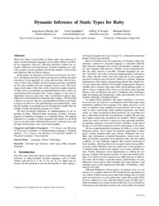 Program analysis / Type system / Type theory / Function / Objective-C / Mathematical optimization / Closure / Software engineering / Computing / Computer programming