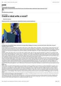 BBC - Culture - Could a robot write a novel?  [removed]:52 (/)