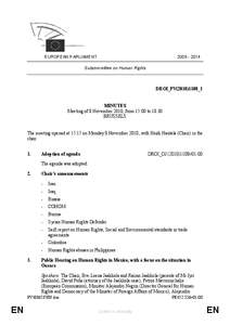 [removed]EUROPEAN PARLIAMENT Subcommittee on Human Rights  DROI_PV(2010)1108_1