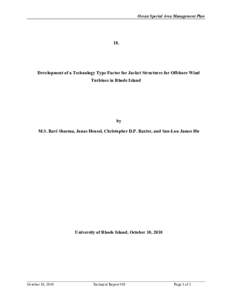 Ocean Special Area Management Plan  18. Development of a Technology Type Factor for Jacket Structures for Offshore Wind Turbines in Rhode Island