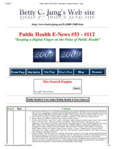 Public Health E­News 2005 ­ 2009 Index, Compiled by Betty C. Jung  