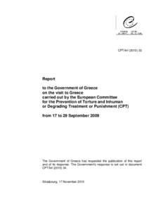 CPT/Inf[removed]Report to the Government of Greece on the visit to Greece carried out by the European Committee
