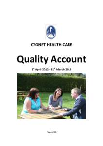 CYGNET HEALTH CARE  Quality Account 1st April[removed]31st March[removed]Page 1 of 15