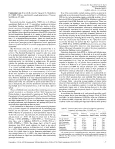 J Forensic Sci, Nov. 2004, Vol. 49, No. 6 Paper ID JFS2004162 Published XXXX Available online at: www.astm.org  Commentary on: Budowle B, Shea B, Niezgoda S, Chakraborty