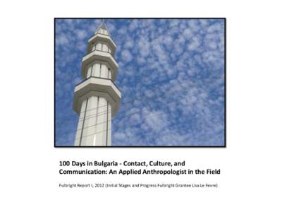 100 Days in Bulgaria - Contact, Culture, and Communication: An Applied Anthropologist in the Field