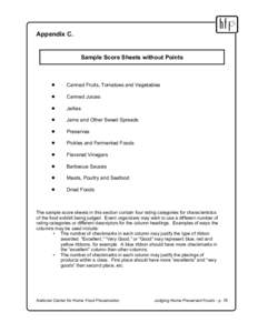 Sample Score Sheets without Points