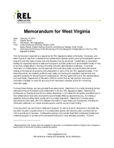 Memorandum for West Virginia Date: To: CC: From: Re: