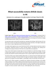 RRsat successfully restores British classic in 4K Jamaica Inn undergoes transformation to bring it back to life Before