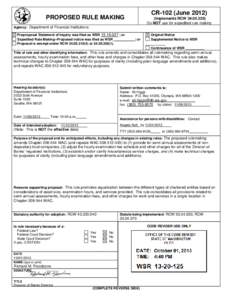 Division of Banks 2013 Rulemaking - CR-102