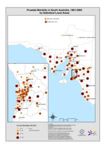 Prostate Mortality in South Australia, [removed]by Statistical Local Areas UNINCORP. FAR NORTH COOBER PEDY (DC)  ROXBY DOWNS (M)