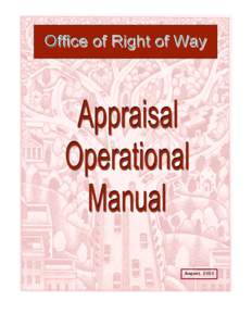 August 2003  IOWA DEPARTMENT of TRANSPORTATION APPRAISAL OPERATIONAL MANUAL August, 2003 Table of Contents