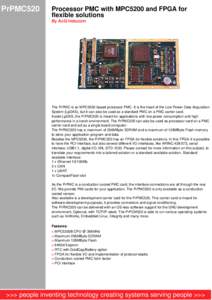 PrPMC520  Processor PMC with MPC5200 and FPGA for flexible solutions By AcQ Inducom