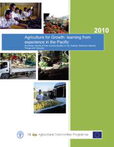 Agriculture for Growth: learning from experience in the Pacific