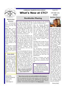 CHEBEAGUE TRANSPORTATION COMPANY  What’s New at CTC? Meet our New Directors CTC