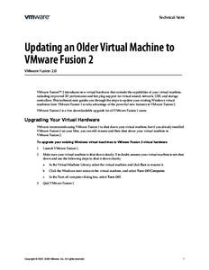Updating an Older Virtual Machine to VMware Fusion 2