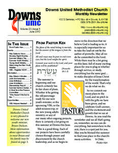 Downs United Methodist Church  Monthly Newsletter 102 S Seminary • PO Box 49 • Downs, IL[removed]2651 (fax/phone)