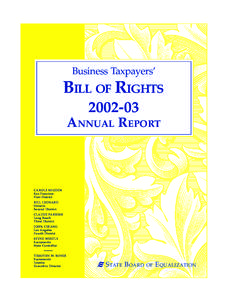 Business Taxpayers’  BILL OF RIGHTS[removed]ANNUAL REPORT