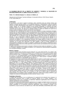 (PO) LA SALINIDAD INFLUYE EN LA INGESTA DE ALIMENTO Y MODIFICA LA SELECCIÓN DE MACRONUTRIENTES EN LA LUBINA (Dicentrarchus labrax, L.) Rubio, V.C.; Sánchez-Vázquez, F.J.; Zamora, S.; Madrid, J.A. Departamento de Fisio