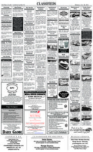 CLASSIFIEDS  The daily Globe • yourdailyGlobe.coM Personals  Help Wanted