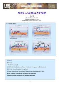 MAPPING THE ENERGY FUTURE  IEEJ e-NEWSLETTER No. 76 (Based on Japanese NoPublished: December 22, 2015