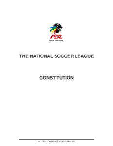 THE NATIONAL SOCCER LEAGUE  CONSTITUTION