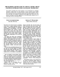 Collective behavior / Science / Cultural anthropology / Suggestibility / Mythology / Crowds / Crowd / Social psychology / Anonymity / Culture / Crowd psychology / Behavior