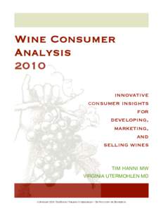 Wine Consumer Analysis 2010 innovative consumer insights for
