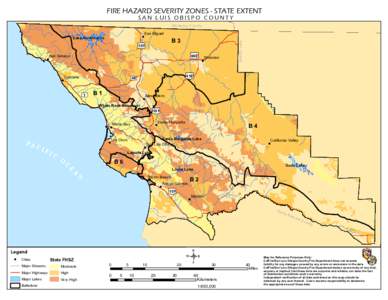 FIRE HAZARD SEVERITY ZONES - STATE EXTENT SAN LUIS OBISPO COUNTY Monterey County !
