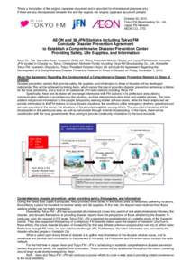 Japan / Nuclear energy in Japan / Sendai / Tōhoku earthquake and tsunami / Tōhoku region / Tokyo FM / Japan FM Network / Disaster / Æon / Japanese radio / Economy of Japan / Emergency management