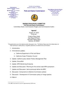 August 10, 2012 Marine Resources Committee Meeting Agenda