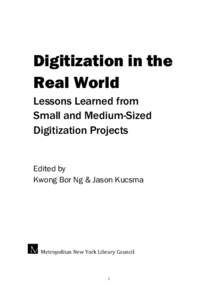 Digitization in the Real World Lessons Learned from Small and Medium-Sized Digitization Projects