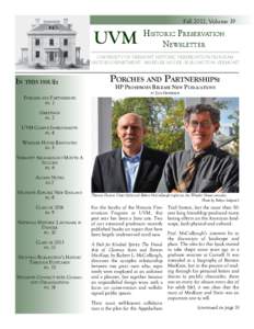 Fall 2012, Volume 19  UVM Historic Preservation Newsletter
