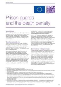 BRIEFING PAPER  Prison guards and the death penalty Introduction When we think about the people affected by the death