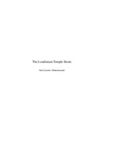 The Londinium Temple Strain Shri Gurudev Mahendranath