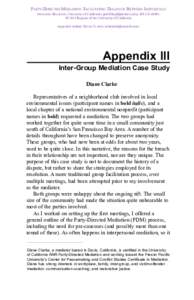 Party-DirecteD MeDiation: Facilitating Dialogue Between inDiviDuals gregorio BillikoPF, university of california ([removed], [removed]) © 2014 regents of the university of california appendix author: Di