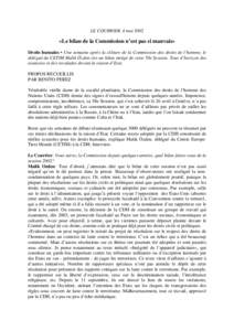 LE COURRIER, 4 mai 2002  «Le bilan de la Commission n’est pas si mauvais» Droits humains • Une semaine après la clôture de la Commission des droits de l’homme, le délégué du CETIM Malik Özden tire un bilan 