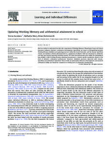 Updating Working Memory and arithmetical attainment in school