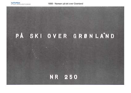 Nansen på ski over Grønland