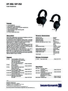 DT[removed]DT 252 Studio Headphones FEATURES • •