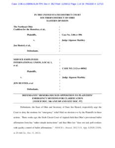 Case: 2:06-cv[removed]ALM-TPK Doc #: 352 Filed: [removed]Page: 1 of 19 PAGEID #: [removed]IN THE UNITED STATES DISTRICT COURT SOUTHERN DISTRICT OF OHIO EASTERN DIVISION The Northeast Ohio