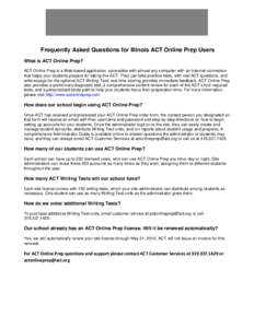 Frequently Asked Questions for Illinois ACT Online Prep Users