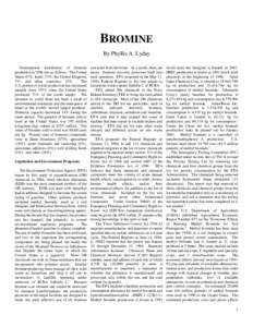 BROMINE By Phyllis A. Lyday International distribution of bromine