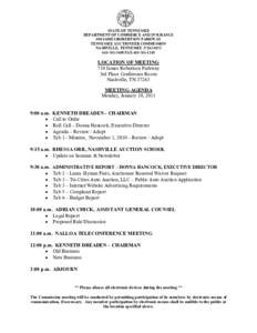 STATE OF TENNESSEE  DEPARTMENT OF COMMERCE AND INSURANCE  500 JAMES ROBERTSON PARKWAY  TENNESSEE AUCTIONEER COMMISSION  NASHVILLE, TENNESSEE 37243­0572  615­741­3600 FAX 615­741­1245 